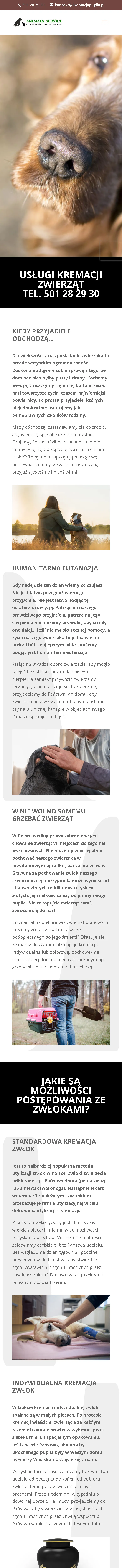 Stara strona kremacji Animals Service